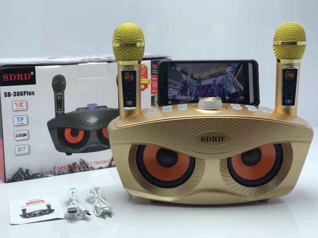 [HCM]Loa bluetooth karaoke SDRD SD 306 Plus Thiết kế nhỏ gọn kiểu dáng độc đáo Công suất 20WLoa kèm 2 micro hát karaoke Không dâyPhiên Bản Nâng Cấp lọcHỖ trợ đầy đủ các cổng kết nối như: bluetooth USB thẻ nhớ TF .BẢO HÀNH 12T