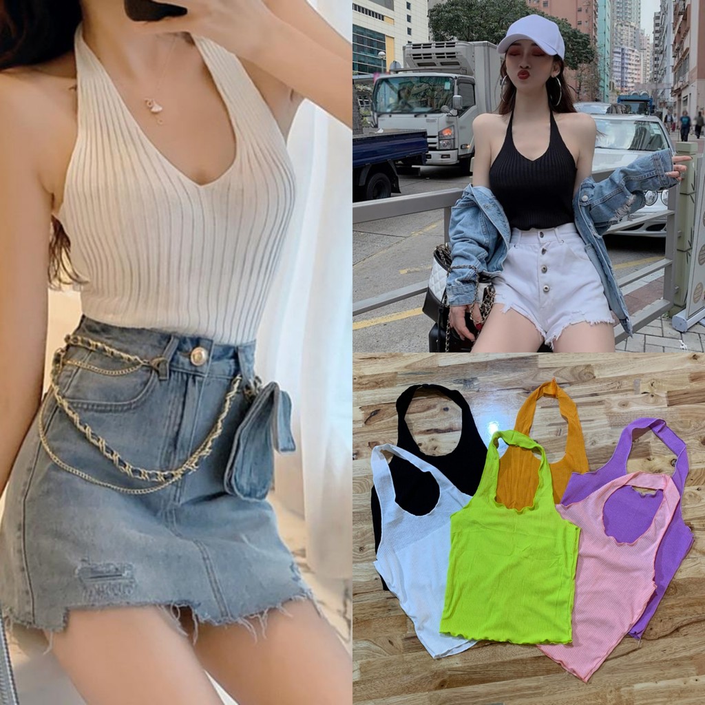 🌸ÁO YẾM THUN GÂN🌸 Hời ơi set áo siêu phẩm luôn không mua là tiếc cực kì  nhaaa😆 Chất vải gân mềm mịn mặc thích lắm luônnn, cột nơ đằng sau… |
