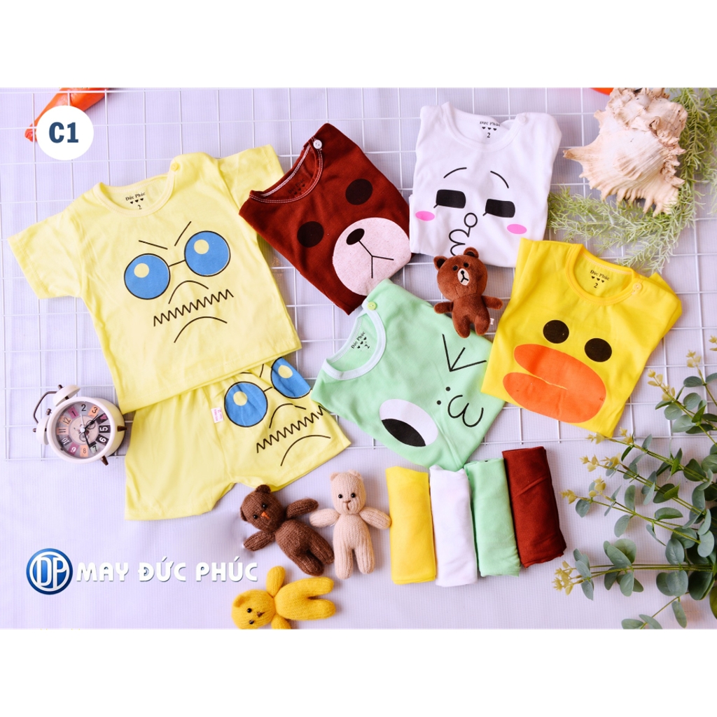 Set 5 bộ đồ cộc tay cho bé sơ sinh và bé trai bé gái dưới 13kg