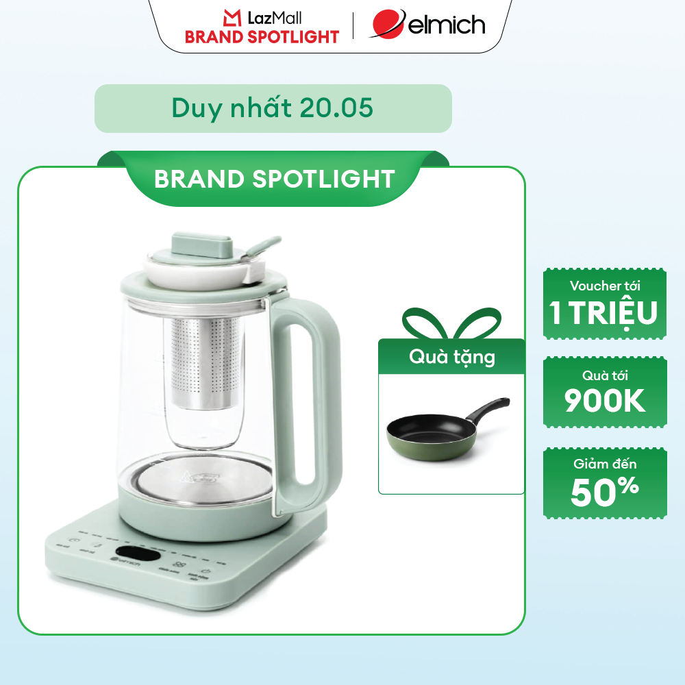 (Chỉ 20.05)Ấm pha trà đa năng 1.8L Elmich KEE-9147DB/PG