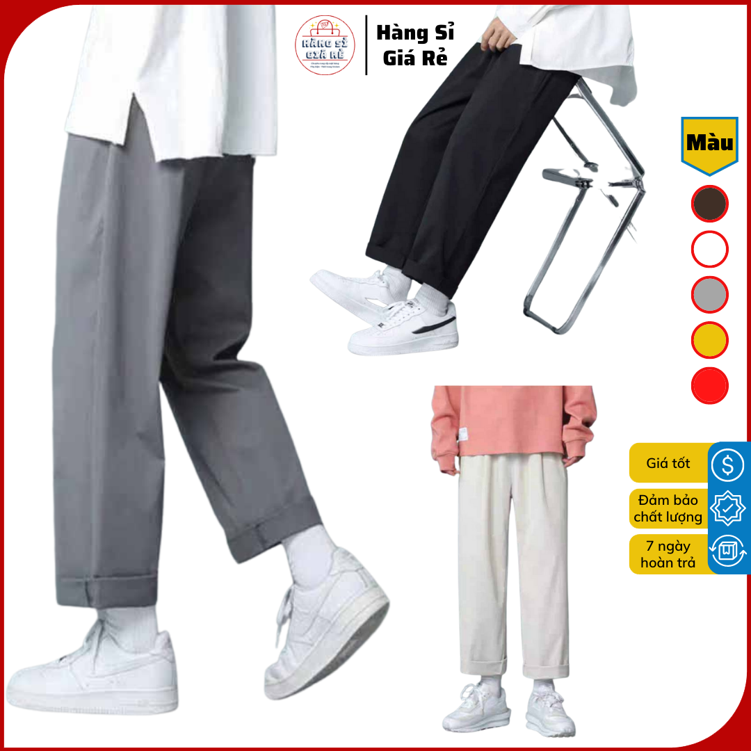 ❤ MẶC LÀ THÍCH ❤ Quần Suông Nam Nữ Ống Rộng Lưng Cao Chất Liệu Vải Tuyết Mưa Mềm Mại, Quần tây nam nữ công sở đẹp màu đen be trắng đồ đi học form chuẩn tôn dáng