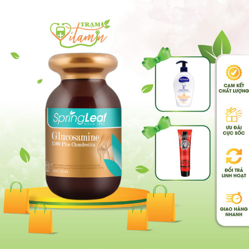 Viên Uống Giảm  Duy Trì Sụn Xương Khỏe Mạnh Spring Leaf Glucosamine 1500 Plus Chondroitin hộp 90 viên
