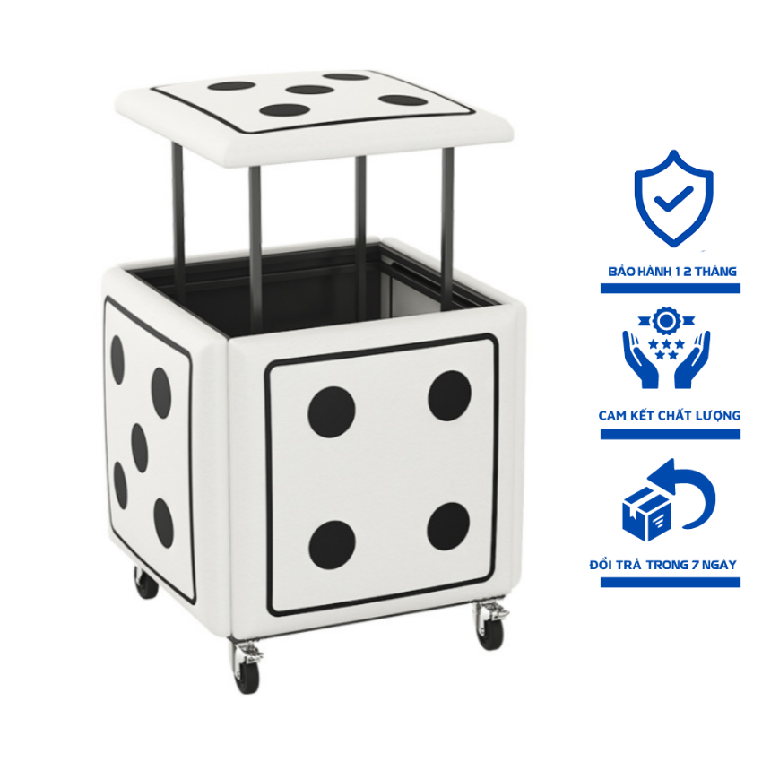 Ghế khối rubik 5 trong 1,Ghế gấp gọn thành khối thông minh,kích thước 39x39x38 và 49x49x48cm có bánh xe di chuyển