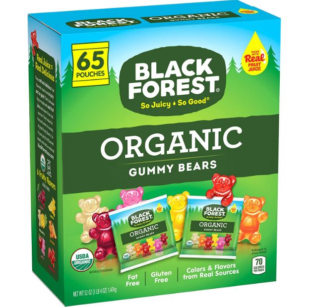 Kẹo Dẻo Gấu Black Forest Organic Gummy Bear hộp 65 gói x 23g. Date 01 2024