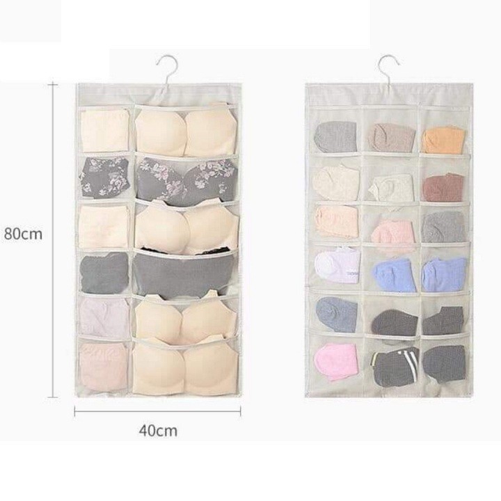 Túi treo đồ lót, tất 2 mặt - có móc treo