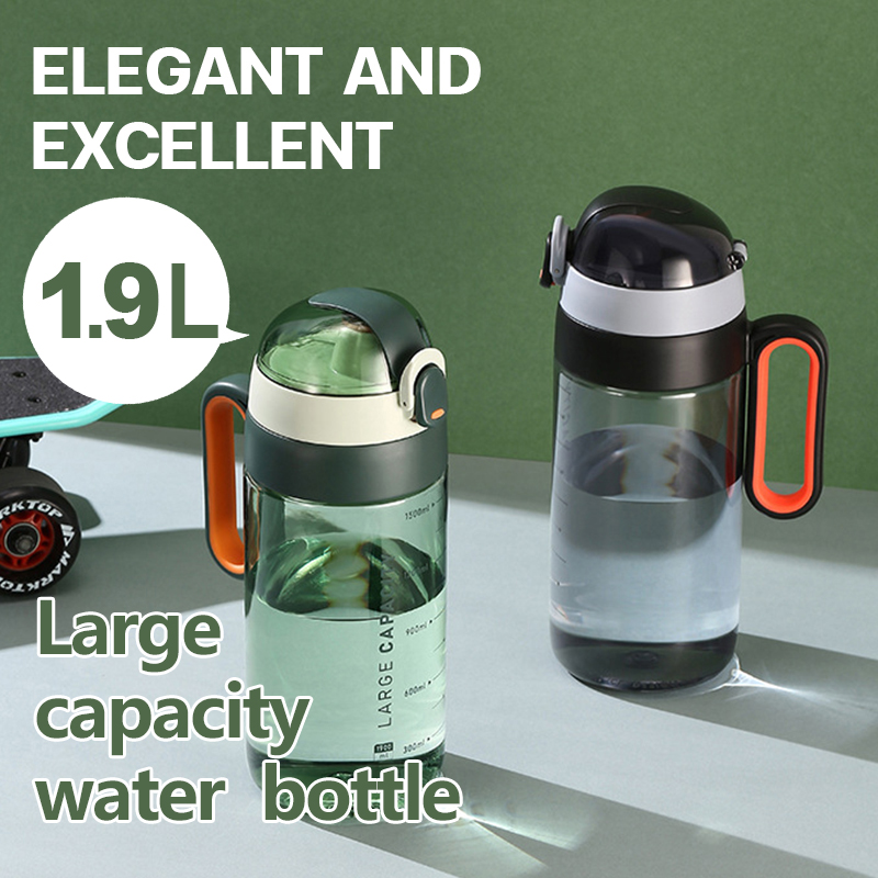 Cmsh bình nước dung tích lớn 1.9l chất liệu tritan thể thao không chứa bpa siêu lớn mở miệng uống hai chiều cmsh0349