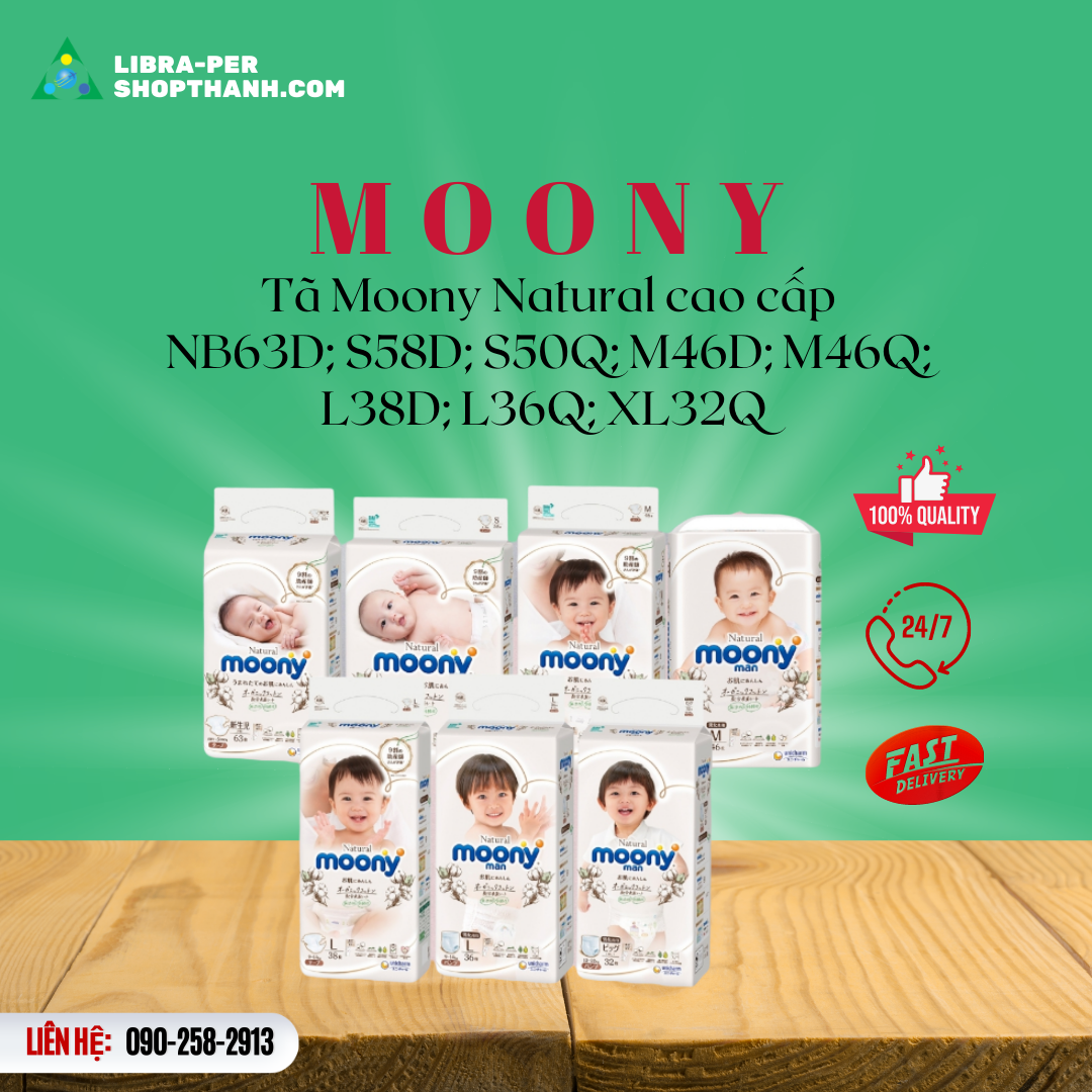 [Có sẵn] [Ảnh thật] [Chính hãng] Tã bỉm Dán/Quần Moony Natural Nội Địa Nhật đủ size