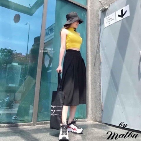 Quần lửng ống rộng giả váy chất đũi mát hot trend (Có bigsize đến 85kg)