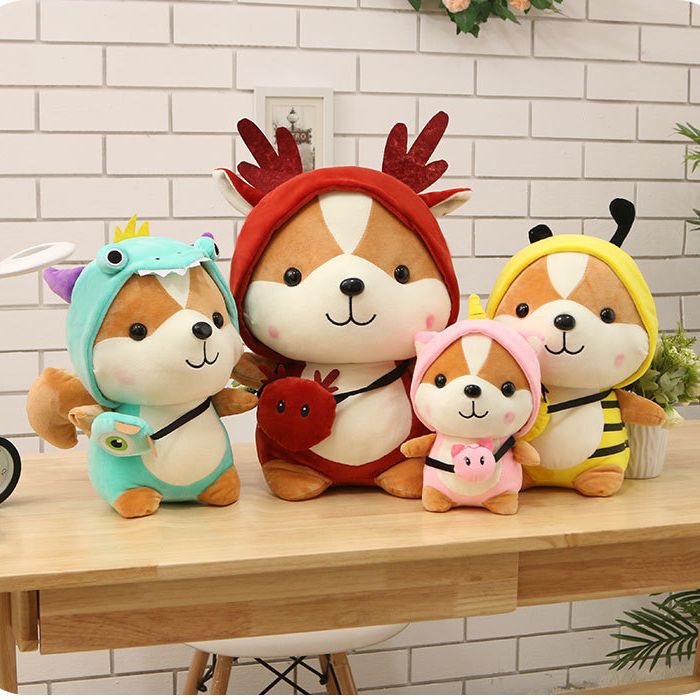 Gấu bông Chó shiba cosplay động vật siêu dễ thương