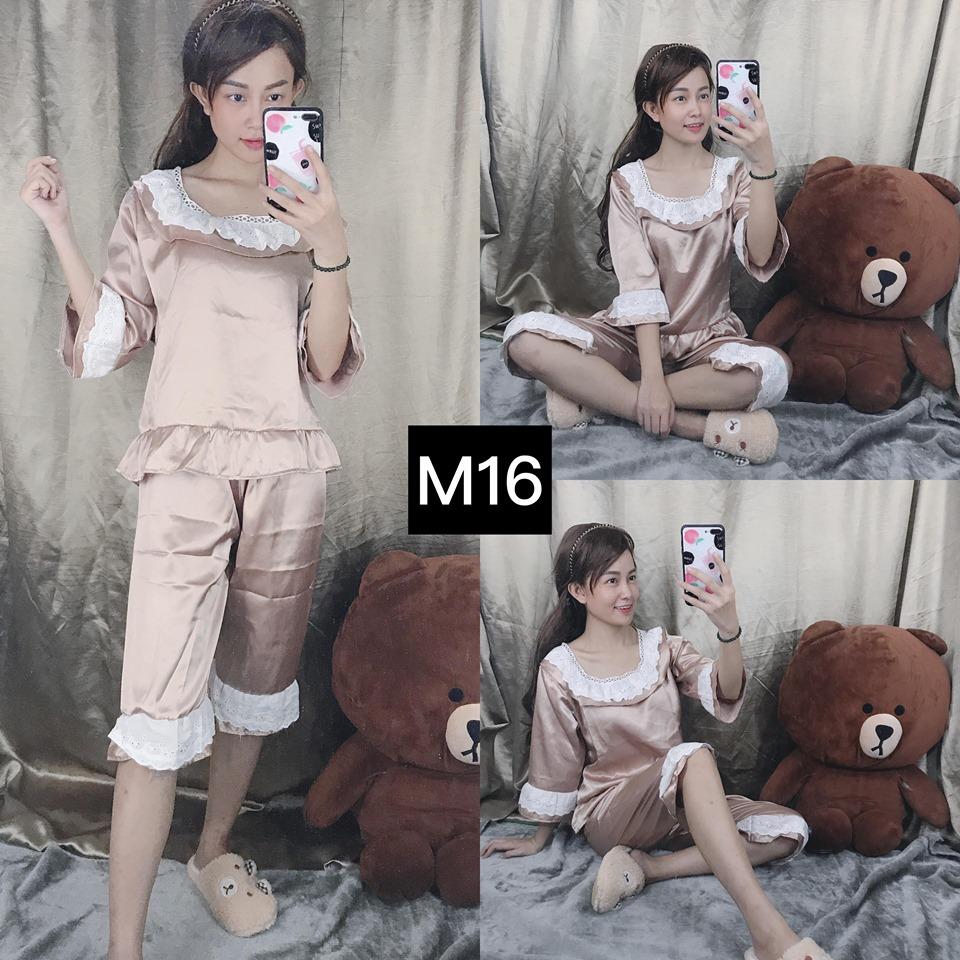 Set Đồ Bộ Nữ Pijama Mặc Nhà Vải Phi Lụa Phối Phong Cách Tiểu Thư Cực Dễ Thương - Hình Thật Shop Chụp