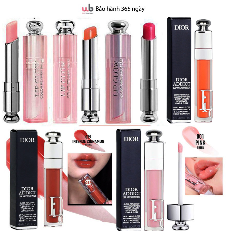 Full màu son dưỡng dior maximizer và dior addict lip glow cập nhật các màu mới trong năm.3,2g.