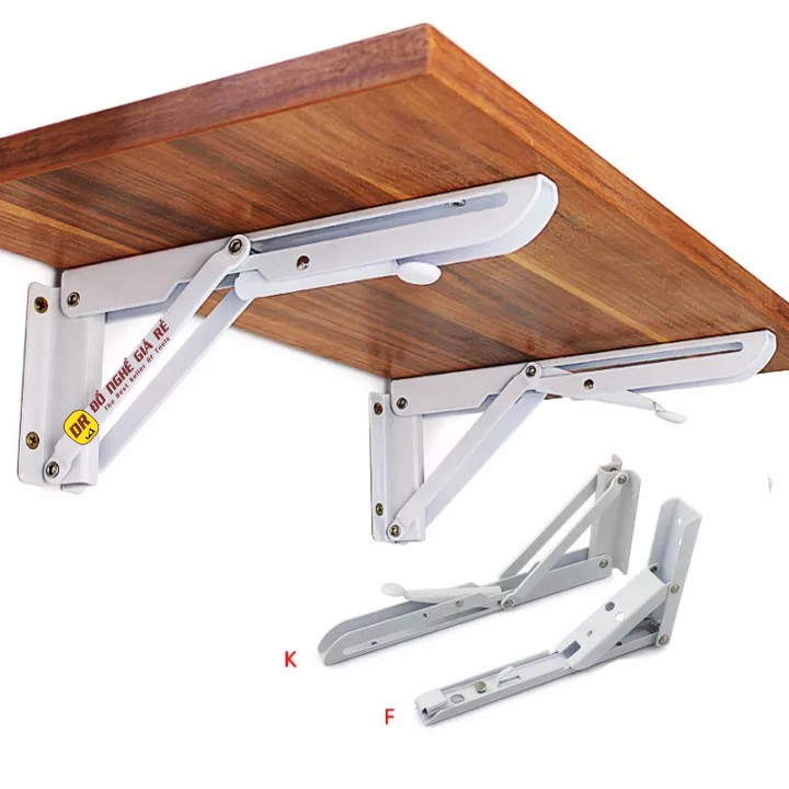 [HCM] KE GẤP THÔNG MINH TREO TƯỜNG GIÁ ĐỠ BÀN GẤP GỌN TREO TƯỜNG CHỊU LỰC 80KG BỘ 2 CHIẾC DÀI 20 ĐẾN 50CM