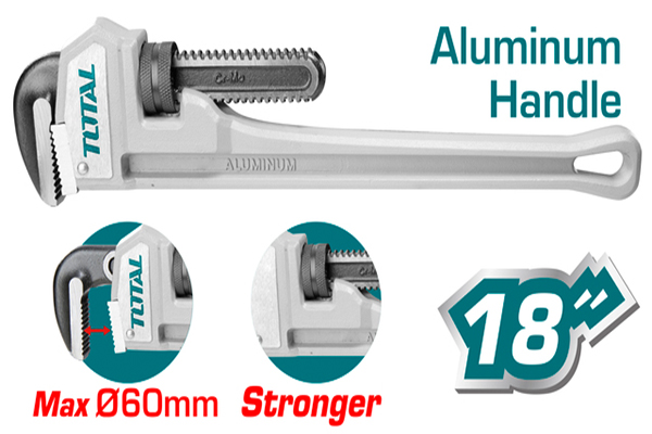 Mỏ lết răng tay cầm nhôm 18 inch total thtal17186