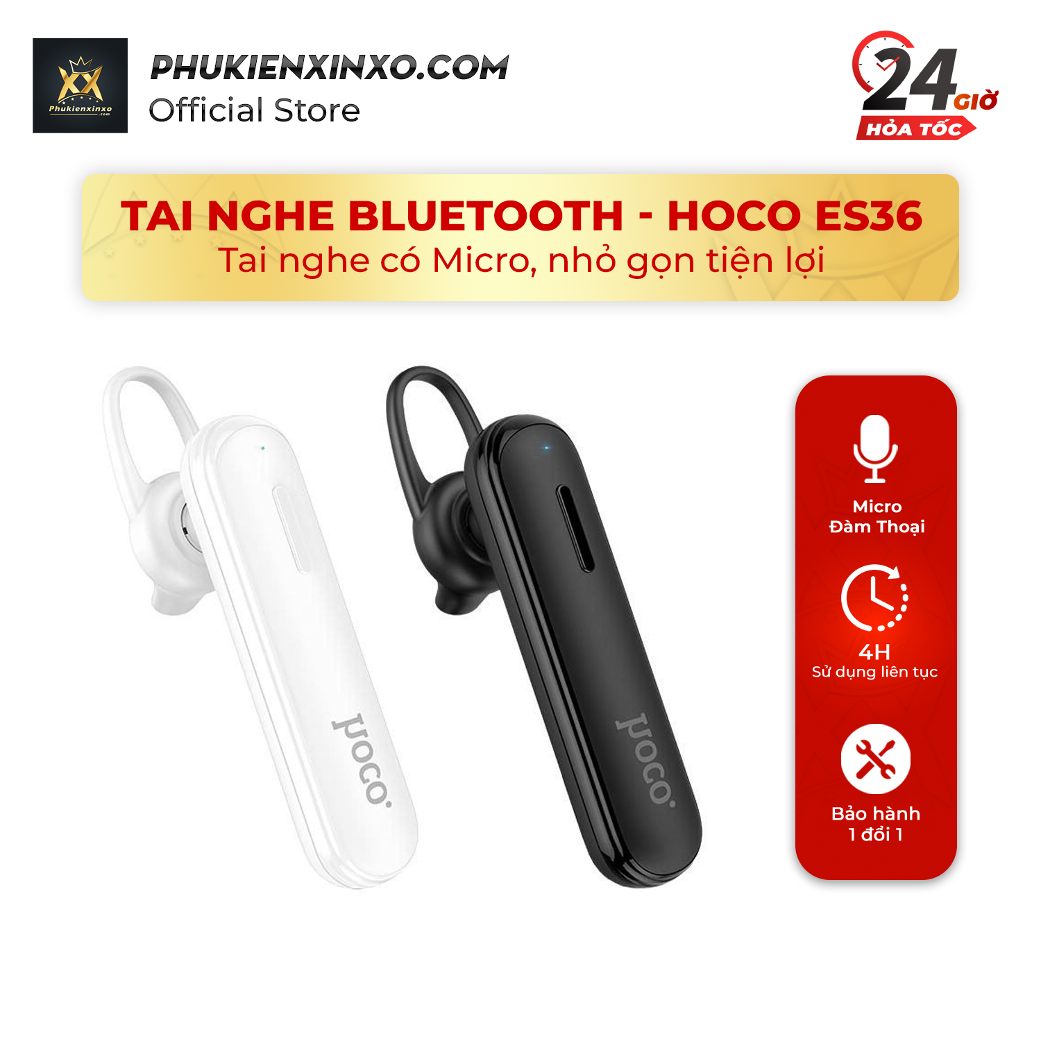 Tai nghe bluetooth nhét tai Hoco E36 V4.2 - Hãng phân phối chính thức - Phụ Kiện Điện Thoại Xịn Xò