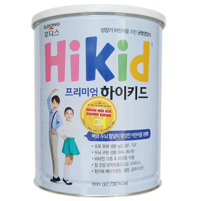 Sữa Hikid tách béo cho bé từ 1 tuổi lon 600g Hàn Quốc