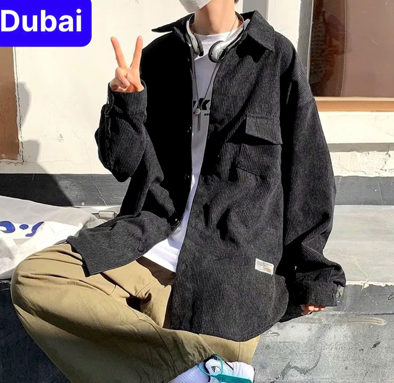 Áo sơ mi nam nữ, áo khoác ngoài nhung tăm form rộng Unisex chất đẹp phong cách sành điệu vip - Dubai Fashion
