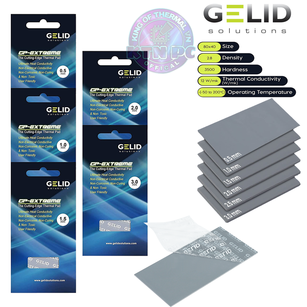 High-Quality Heatsink Pad Gelid Gp-Extreme Thermal Pad 12W/Mk - Check Auth Via Qr Code Giá 239,000 Đồng*Miễn phí vận chuyển