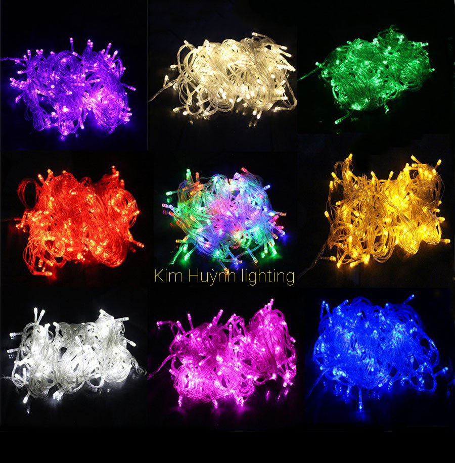 (Cắm điện, loại thường) Dây đèn led chớp 4m, không chớp 7m trang trí lễ Tết, nhà cửa