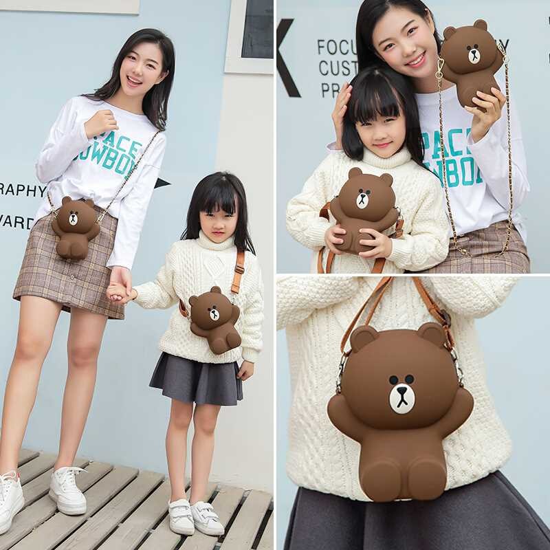 Túi đeo chéo gấu siêu xinh hottrend ( 2 dây )