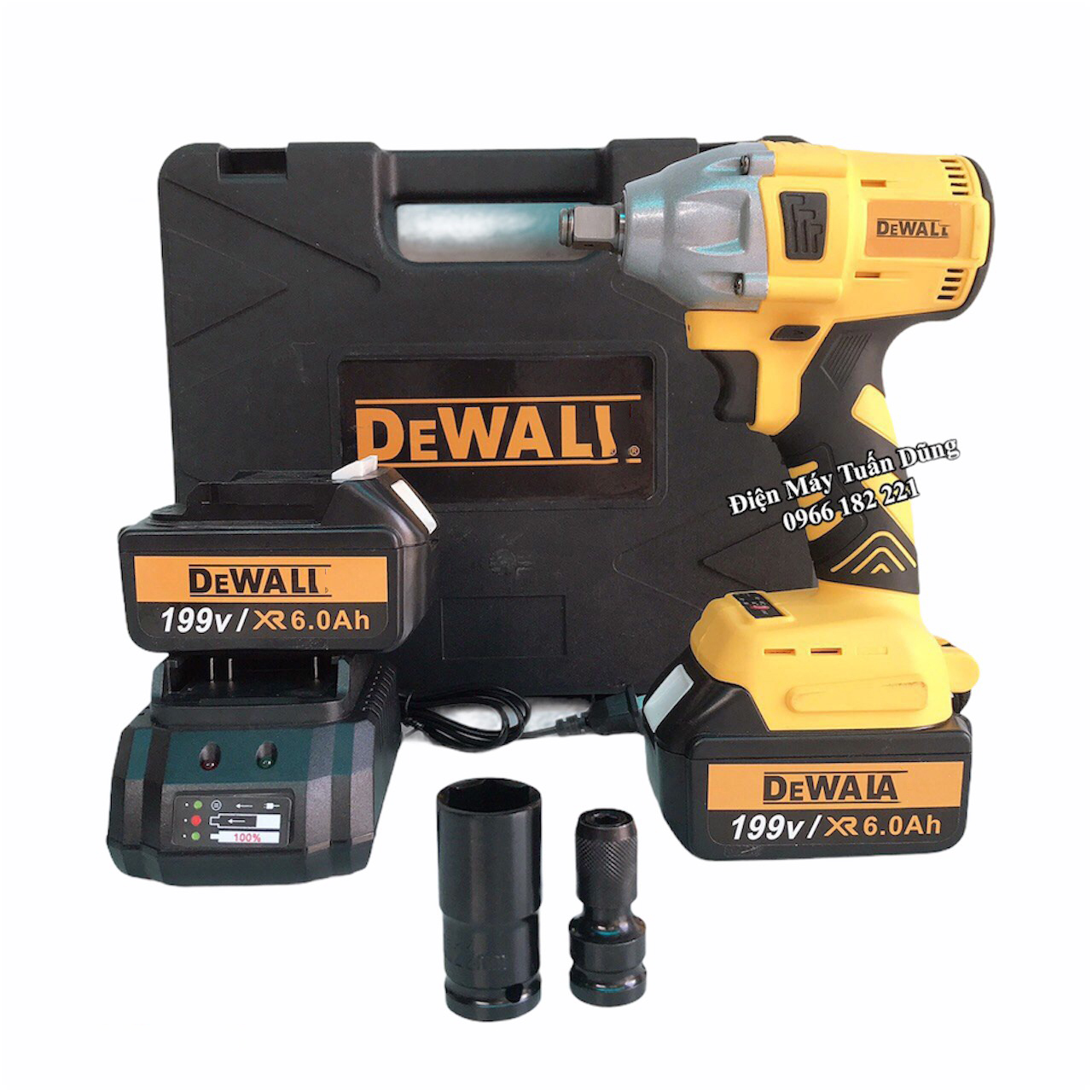 Máy bắn bulong De.Walt 118V Không Chổi Than KÈM 1 ĐẦU CHUYỂN VÍT VÀ KHẨU 22