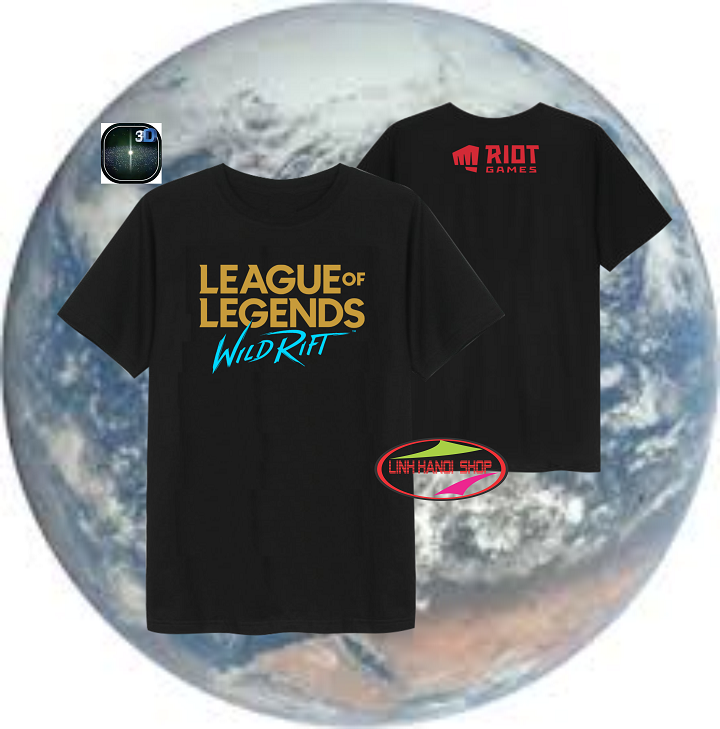 Áo thun đen LEAGUE OF LEGENDS  RIOT GAMES chất liệu thun lạnh mềm mại