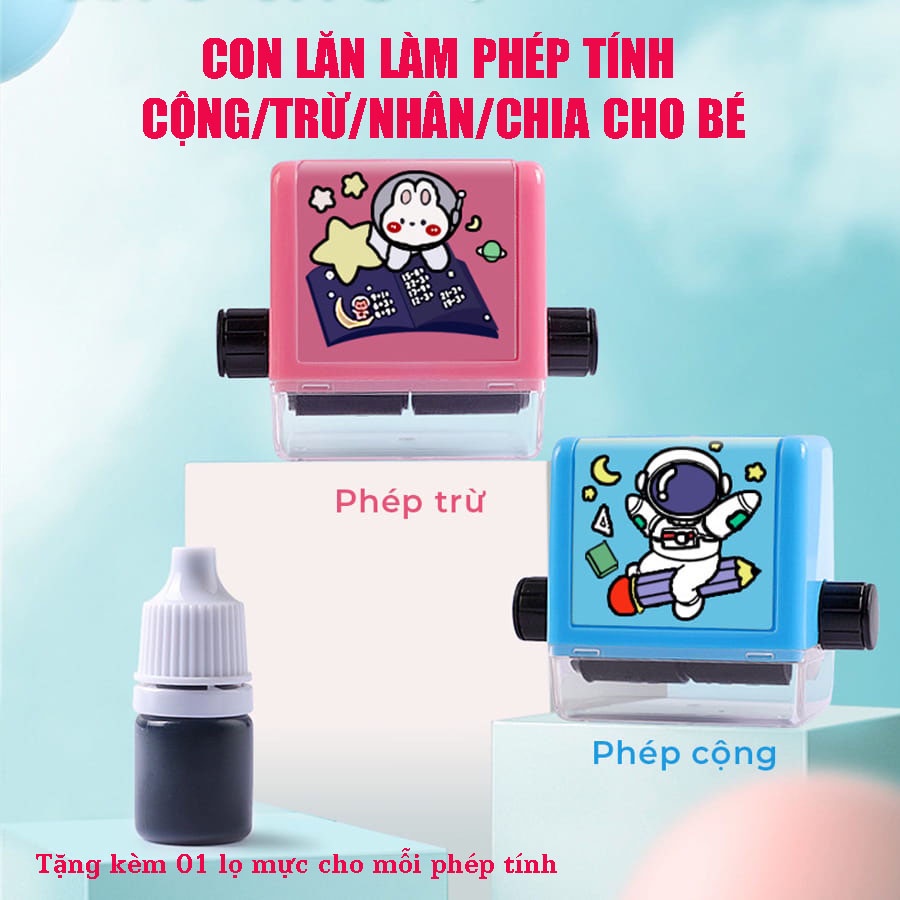 Máy in phép tính, Con lăn tạo phép tính cộng trừ - Con lăn in phép trừ và Con lăn in phép cộng cho học sinh tiểu học, máy in phép tính ngẫu nhiên giúp bé phát triển tư duy toán học