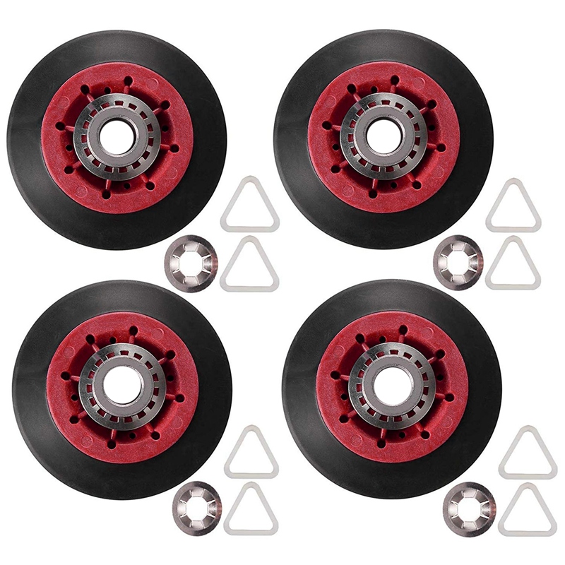 4pcs 8536974 dryer drum roller fit for whirlpool, kenmore - replaces 8536974, 8536973, w10314171, wpw10314173, ps11752609