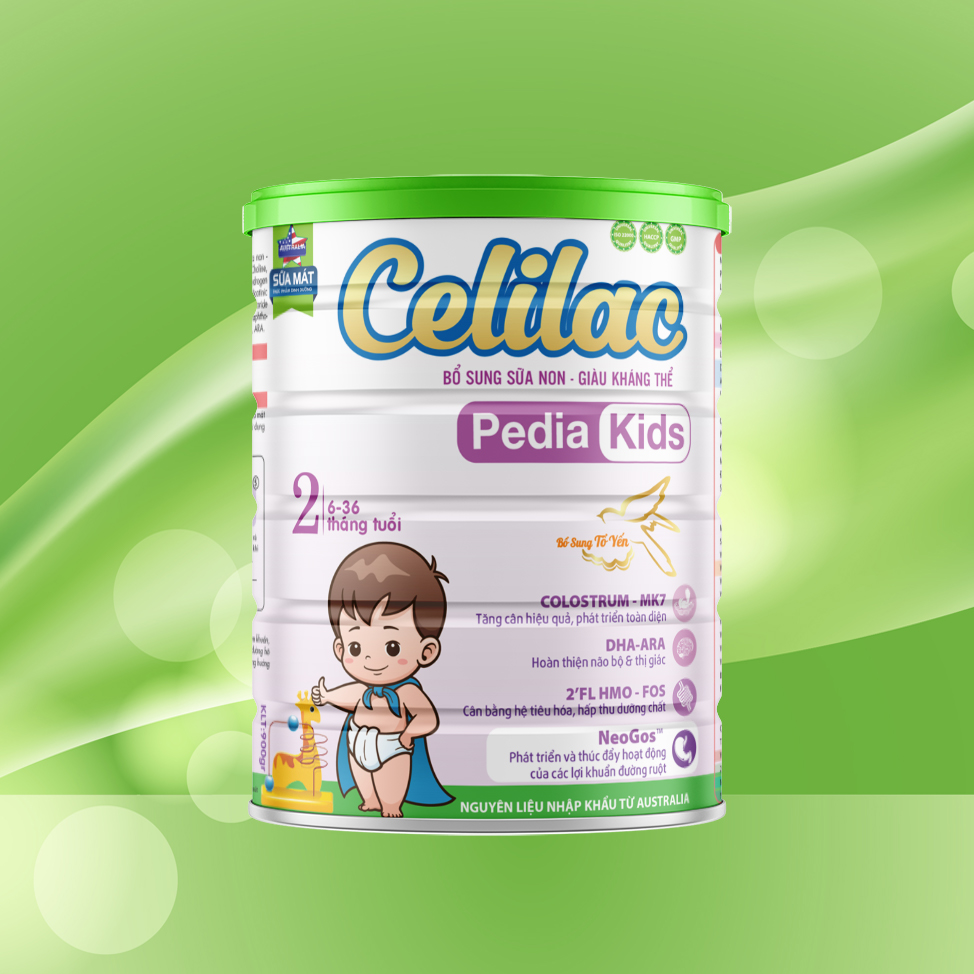 Sữa mát Celilac PEDIA KIDS Bổ Sung Sữa Non-giàu kháng thể cho bé 900g