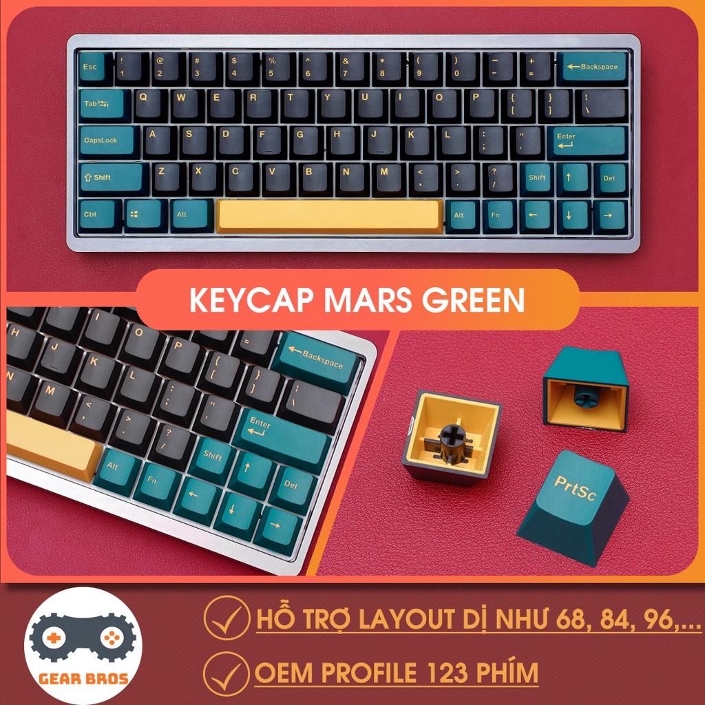 Keycap cho bàn phím mar green oem profile 123 phím