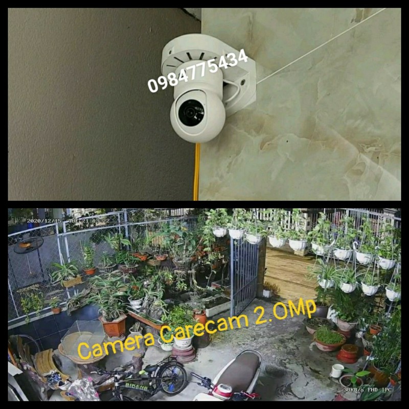 CAMERA WIFI CARECAM V5 PRO 2.0MP XOAY 360 ĐỘ ĐÀM THOẠI 2 CHIỀU BÁO ĐỘNG