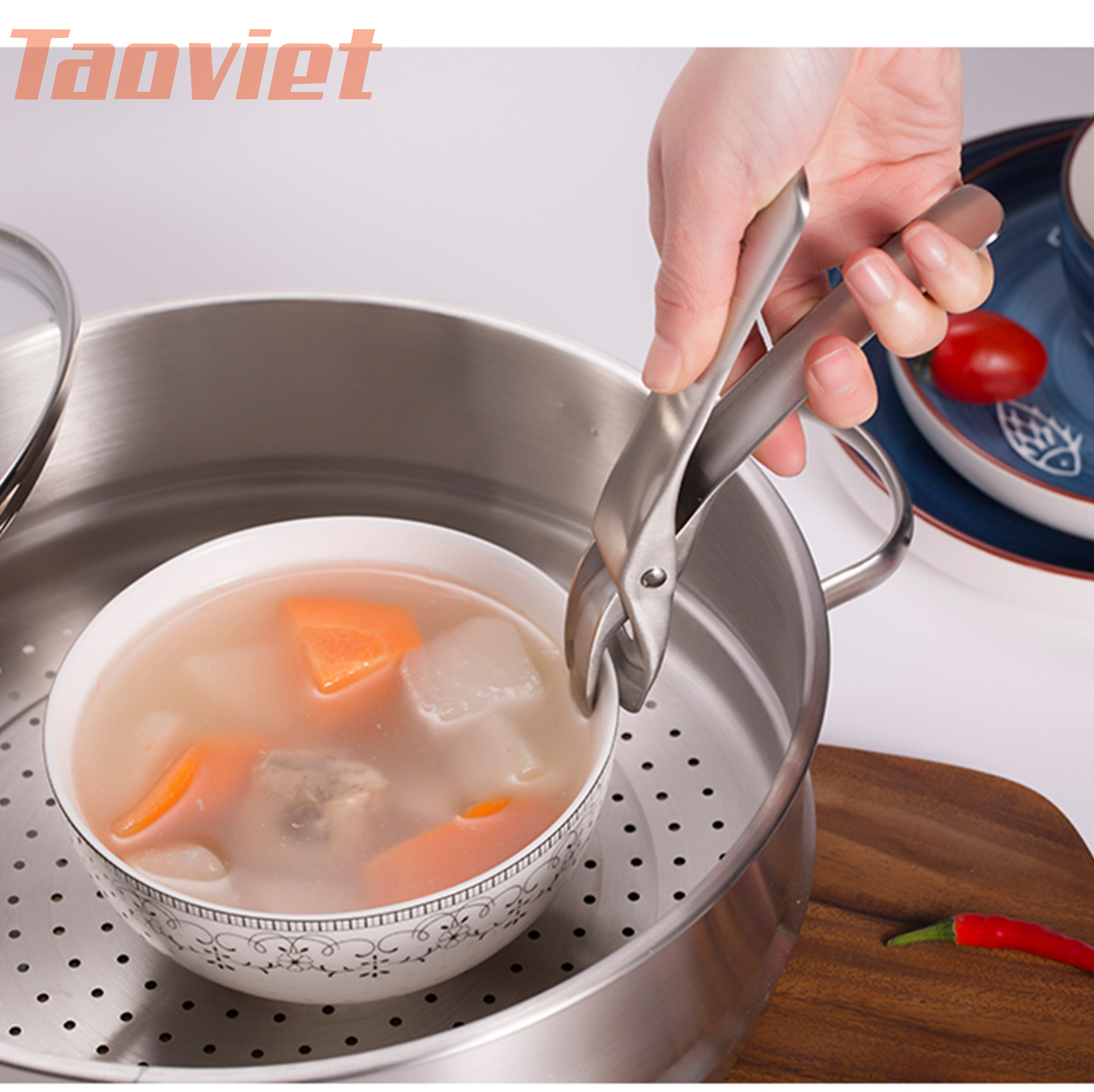 Kẹp Gắp Bát Đĩa Dụng Cụ Nhấc Nồi Gắp Nóng Inox 304 dụng cụ nhà bếp chống bỏng thông minh