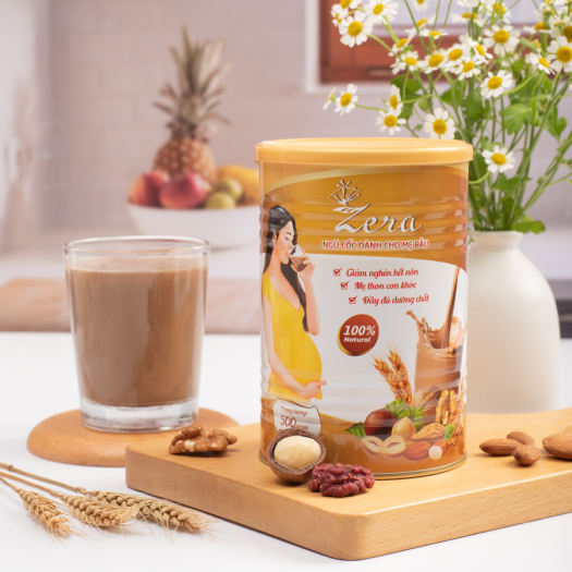 [Mẫu Mới] Ngũ Cốc Bà Bầu Zera 500g Giúp Mẹ Giảm Nghén Hết Nôn - Đầy Đủ Dưỡng Chất - Thay Thế Sữa Bầu Tặng Kèm Vòng Dâu Tằm Cho Bé