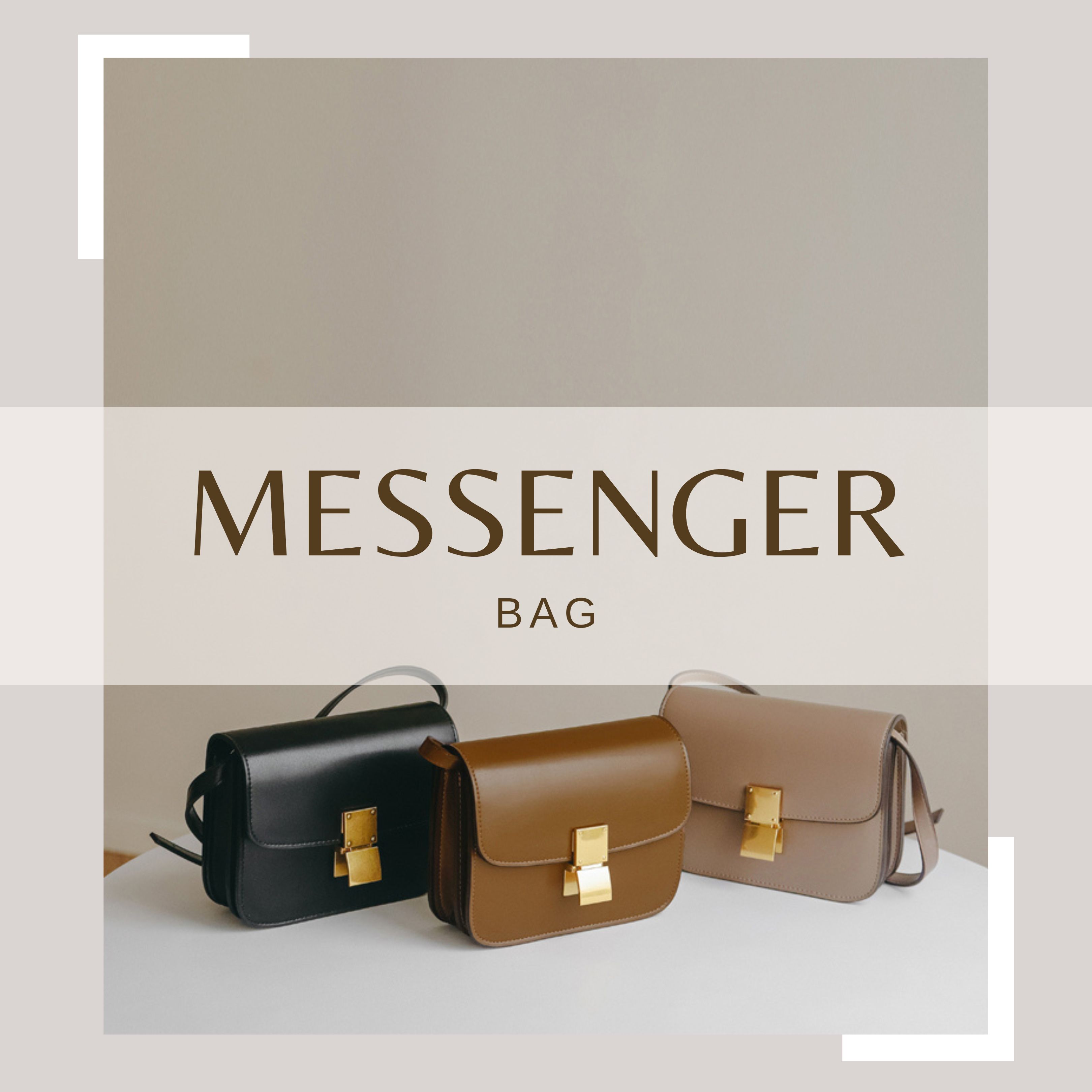 Túi xách nữ dáng đeo vai cổ điển 𝑴𝑬𝑺𝑺𝑬𝑵𝑮𝑬𝑹 - 𝑴𝑬𝑺𝑺𝑬𝑵𝑮𝑬𝑹 classic box shoulder bag
