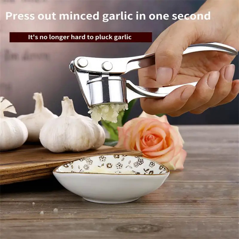 1PC bạc Thép không gỉ tỏi MASHER nhà bếp rau nấu ăn máy đùn Hướng dẫn sử dụng máy xay gừng và công cụ phụ kiện nhà bếp
