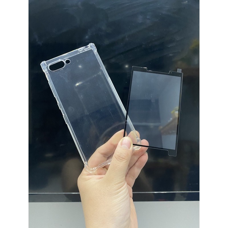 Combo dán màn hình BB key2 và ốp silicon