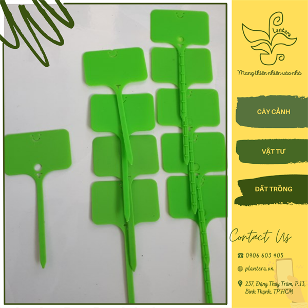 Set 10 thẻ nhựa bảng tên cắm và treo nhựa cứng nhiều màu - dụng cụ làm vườn - bảng tên