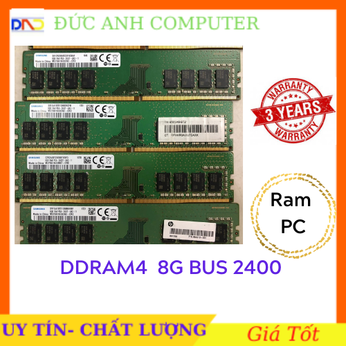 Ram DDR4 (PC4) 8gb  bus  2400 /2666 /3200  ram zin máy đồng bộ siêu bên và ổn định bảo hành 3 năm 8g bus 2400