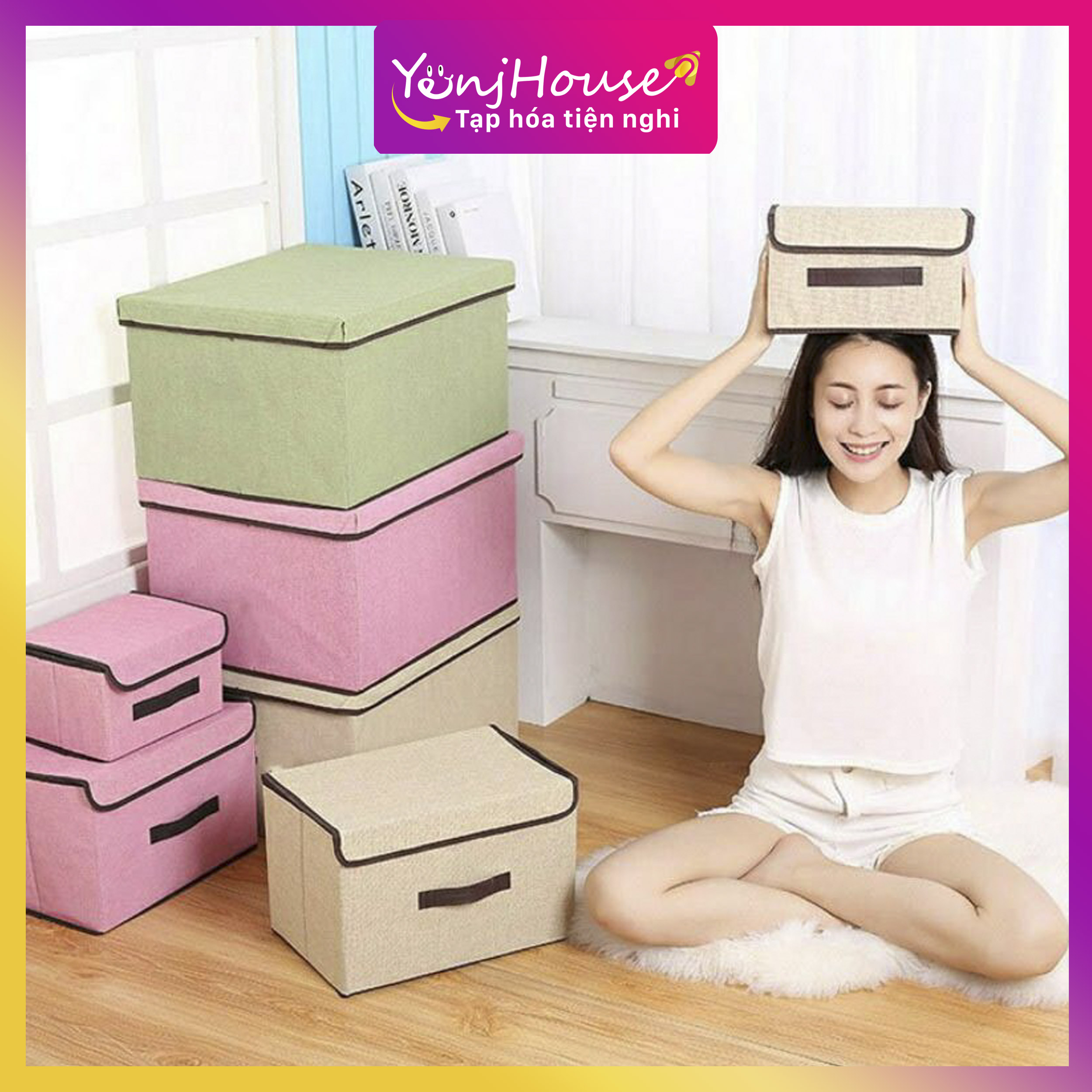 COMBO 2 HỘP TÚI VẢI ĐỰNG ĐỒ THÙNG ĐỰNG QUẦN ÁO ĐỒ LÓT ĐỒ CHƠI ĐA NĂNG TIỆN DỤNG – YENJHOUSE
