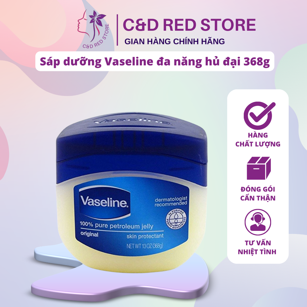 Sáp dưỡng Vaseline đa năng hủ đại 368g giúp môi căng mọng và tươi tắn hơn - C&D Red Shop
