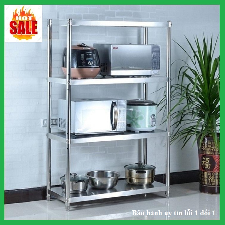 Kệ bếp inox 4 tầng kích thước: 100x60x35cm, kệ để đồ nhà bếp, kệ nhà bếp, kệ đa năng - Kệ lò vi sóng