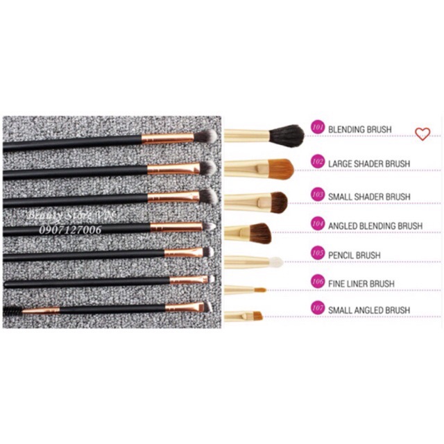 Set 7 cọ trang điểm mắt lông ngựa eye essential 7 piece brush set