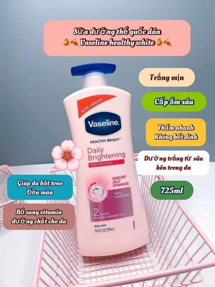 Rizano - sữa dưỡng thể làm trắng da dưỡng ẩm chống nắng vaseline heathy white 725ml