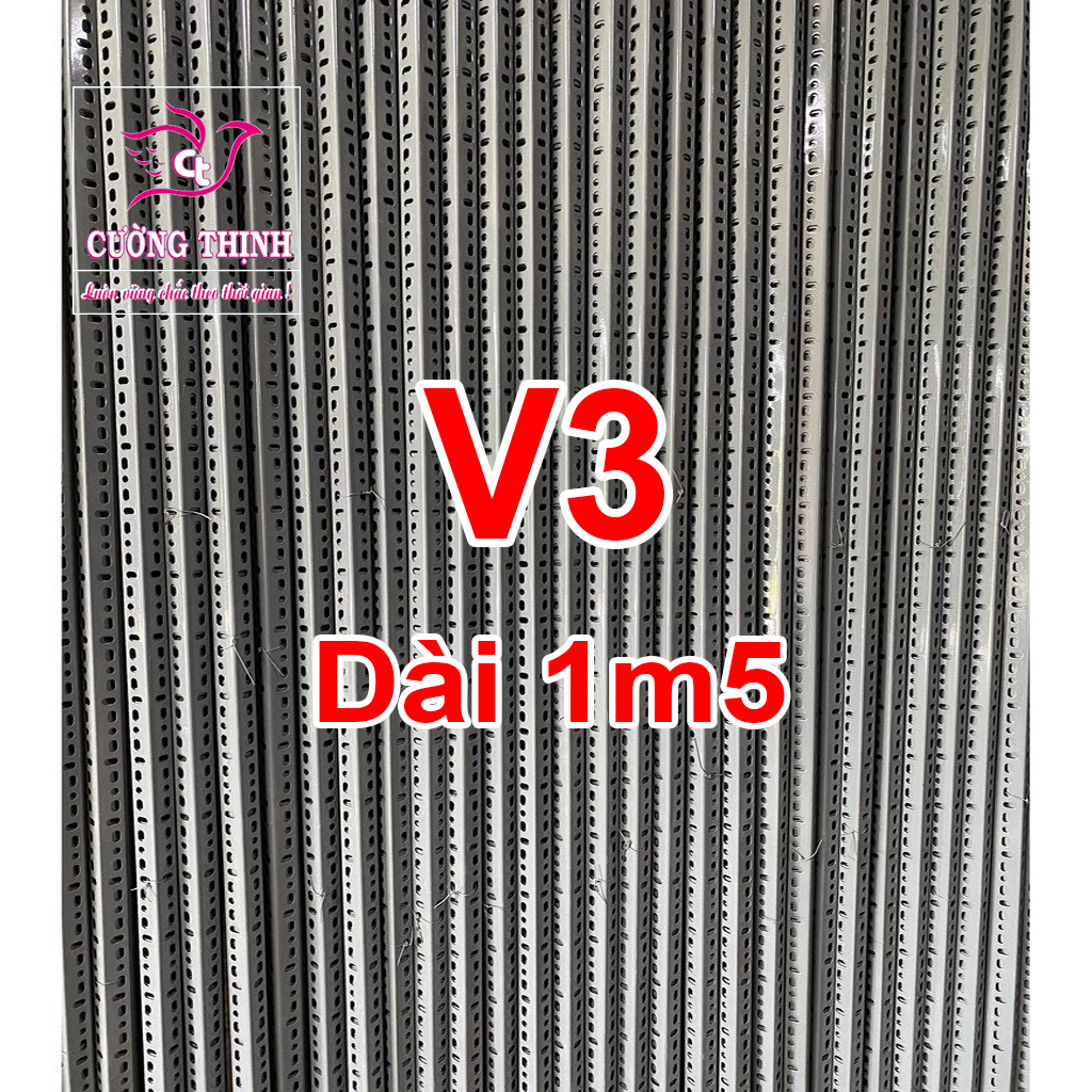 Sắt V lỗ V3 dài 150cm dày 1.6mm Lắp ráp kệ sắt kệ v lỗ