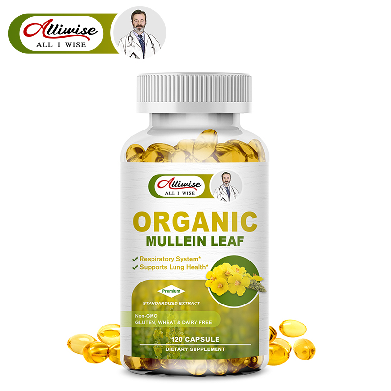 Alliwise Lung Detox Mullein Leaf Capsules Herb Respiratory Supplement for