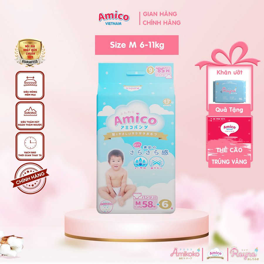 Bỉm quần amico m58+6 miếng
