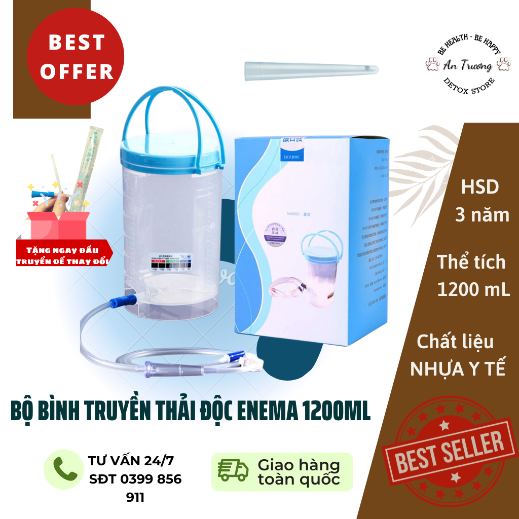 Bình truyền cà phê Enema thải độc đại tràng