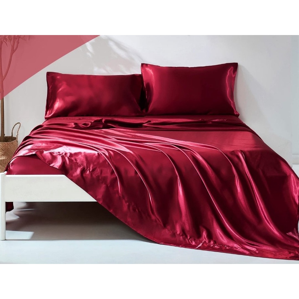 ‼️hot🔥chăn ga phi lụa thái tuấn cao cấp hàng loại 1- mãu màu phi lụa đỏ đô, bộ 5 món, bộ 4 món, mền lẻ chần gòn, ga lẻ,