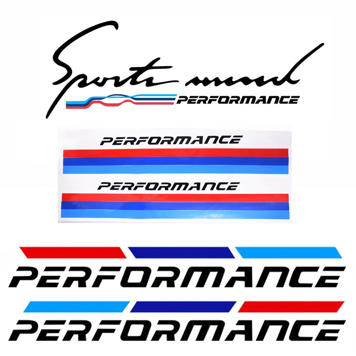Combo 2 tem dán cửa + 2 tem dán gương chiếu hậu + tem sport mind dán xe ô tô Performance 04