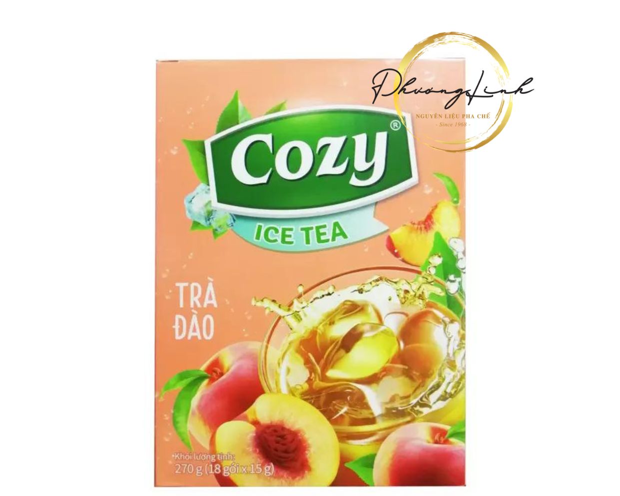 Cozy đào hoa tan hộp 270g 18 gói gói 15g sản phẩm như hình mô tả 100%