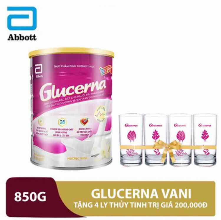 Sữa glucerna 850g tặng bộ ly thủy tinh - gltmp